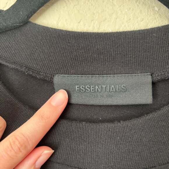 ESSENTIALS Fear of God FOG Women's Jet Black 3/4 Sleeve Maxi T-Shirt Dress - Picture 4 of 14